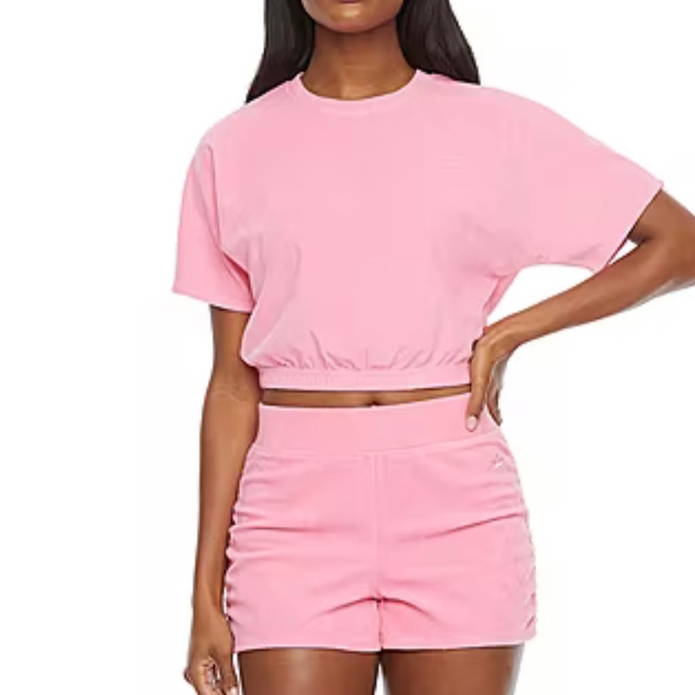 Juicy By Juicy Couture Womens Crew Neck Short Sleeve Towel Terry Top